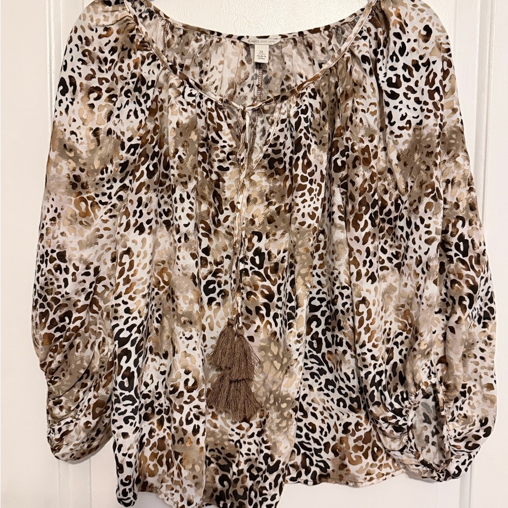 Cato Brown Leopard Print Blouse - Picture 4 of 10